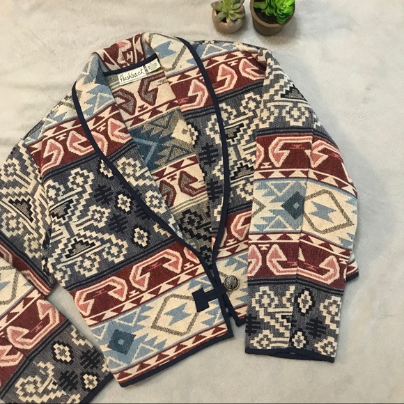 Flashback Jackets & Blazers - Oversized cropped Aztec print tapestry L
